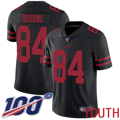 San Francisco 49ers Limited Black Youth Kendrick Bourne Alternate NFL Jersey #84 100th->youth nfl jersey->Youth Jersey